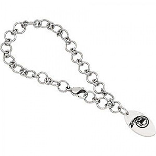 Football-Themed Bracelet in Stainless Steel - Glossy Finish - Mesmerizing