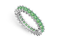 Emerald Eternity Band : 14K White Gold  3.00 CT TGW