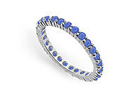 Blue Sapphire Eternity Band : 14K White Gold  1.00 CT TGW