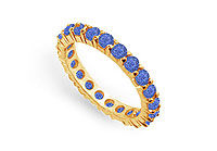 Blue Sapphire Eternity Band : 14K Yellow Gold  2.00 CT TGW