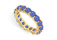 Blue Sapphire Eternity Band : 14K Yellow Gold  3.00 CT TGW