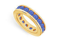 Blue Sapphire Eternity Band : 14K Yellow Gold  4.00 CT TGW