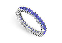 Blue Sapphire Eternity Band : 14K White Gold  2.00 CT TGW