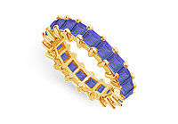 Blue Sapphire Eternity Band : 14K Yellow Gold  4.00 CT TGW