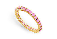 Pink Sapphire Eternity Band : 14K Yellow Gold  1.00 CT TGW