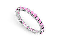 Pink Sapphire Eternity Band : 14K White Gold  1.00 CT TGW