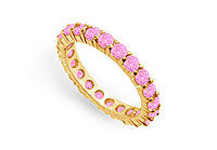 Pink Sapphire Eternity Band : 14K Yellow Gold  2.00 CT TGW