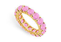 Pink Sapphire Eternity Band : 14K White Gold  5.00 CT TGW