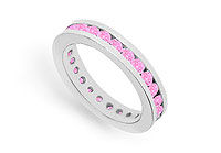 Pink Sapphire Eternity Band : 14K White Gold  1.00 CT TGW