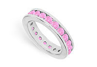 Pink Sapphire Eternity Band : 14K White Gold  2.00 CT TGW