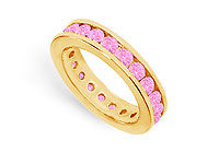 Pink Sapphire Eternity Band : 14K Yellow Gold  2.00 CT TGW