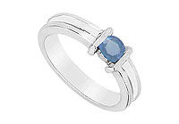 Channel-set Sapphire Ring : 14K White Gold - 0.25 CT TGW
