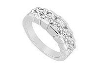 Diamond Wedding Band : 14K White Gold - 0.66 CT Diamonds