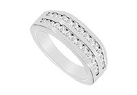 Diamond Wedding Band : 14K White Gold - 0.50 CT Diamonds