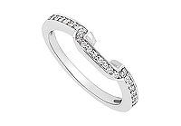 Diamond Wedding Band : 14K White Gold - 0.10 CT Diamonds