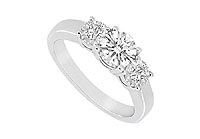 Three Stone Diamond Ring : 14K White Gold - 0.50 CT Diamonds