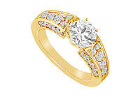 Diamond Engagement Ring : 14K Yellow Gold - 1.50 CT Diamonds