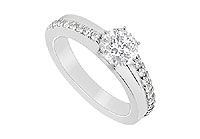 Diamond Engagement Ring : 14K White Gold - 0.75 CT Diamonds