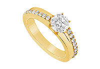Diamond Engagement Ring : 14K Yellow Gold - 0.75 CT Diamonds