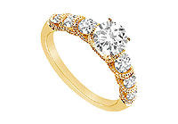 Diamond Engagement Ring : 14K Yellow Gold - 1.00 CT Diamonds
