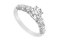 Diamond Engagement Ring : 14K White Gold - 1.00 CT Diamonds