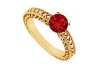 Ruby Ring : 14K Yellow Gold - 0.50 CT TGW