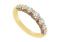 Diamond Ring : 14K Yellow Gold - 0.75 CT Diamonds