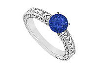 Sapphire Ring : 14K White Gold - 0.50 CT TGW