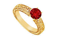 Ruby Ring : 14K Yellow Gold - 0.50 CT TGW