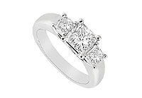 Three Stone Diamond Ring : 14K White Gold - 0.50 CT Diamonds