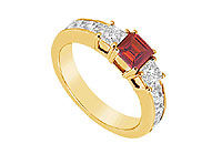 Ruby and Diamond Ring : 14K Yellow Gold - 1.25 CT TGW