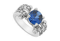 Diffuse Sapphire and Cubic Zirconia Ring : 10K White Gold - 2.50 CT TGW