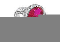 GF Bangkok Ruby and Cubic Zirconia Ring : 10K White Gold - 3.50 CT TGW