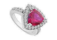 GF Bangkok Ruby and Cubic Zirconia Ring : 10K White Gold - 1.75 CT TGW
