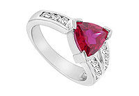 GF Bangkok Ruby and Cubic Zirconia Ring : 10K White Gold - 1.75 CT TGW