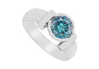 Blue Diamond Ring : 14K White Gold - 2.00 CT Diamond