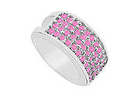 Pink Sapphire Ring : 14K White Gold - 1.75 CT TGW