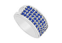 Blue Sapphire Ring : 14K White Gold - 1.75 CT TGW