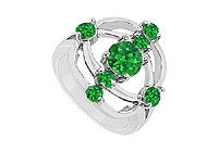 Emerald Rng : 14K White Gold - 1.00 CT TGW