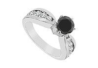 Black Diamond Ring : 14K White Gold - 1.75 CT Diamonds