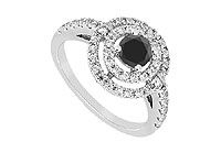 Black Diamond Ring : 14K White Gold - 1.75 CT Diamonds