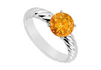 Citrine Ring : 14K White Gold - 1.00 CT TGW