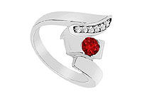 Ruby Zig-Zag Ring : 14K White Gold - 0.33 CT TGW