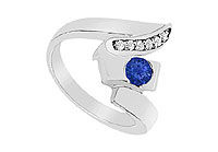 Sapphire Zig-Zag Ring : 14K White Gold - 0.33 CT TGW