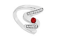 Ruby Zig-Zag Ring : 14K White Gold - 0.50 CT TGW