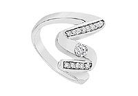 Diamond Zig-Zag Ring : 14K White Gold : 0.33 CT TGW