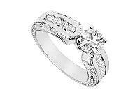 Diamond Engagement Ring : 14K White Gold - 1.00 CT Diamonds