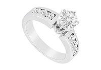 Diamond Engagement Ring : 14K White Gold - 0.75 CT Diamonds