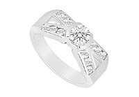 Diamond Engagement Ring : 14K White Gold - 0.50 CT Diamonds