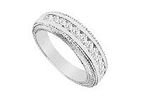 Diamond Wedding Band : 14K White Gold - 0.75 CT Diamonds